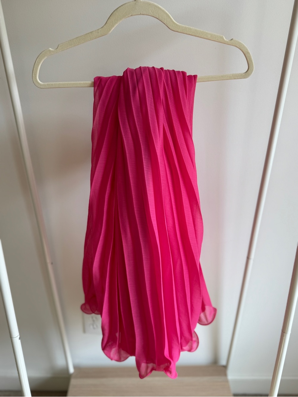 H&M Hot Pink Pleated Chiffon Maxi Skirt XXL